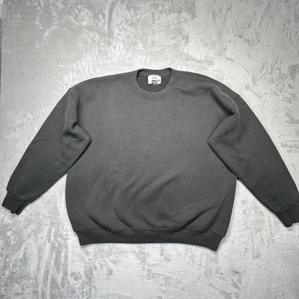 Vintage 90s Lee Heavyweight Mens 2XL Gray Cotton Blend Made in USA Sweatshirt